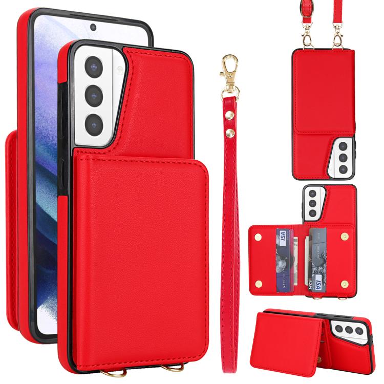 Crossbody Dual-buckle Wallet RFID Back Leather Phone Case