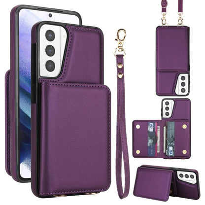 Crossbody Dual-buckle Wallet RFID Back Leather Phone Case