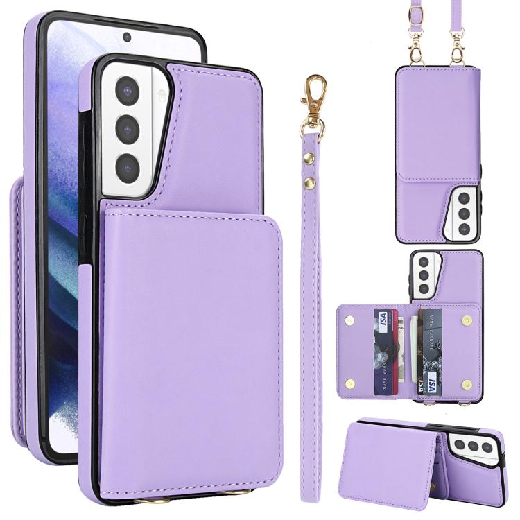 Crossbody Dual-buckle Wallet RFID Back Leather Phone Case