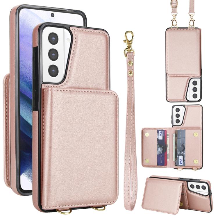 Crossbody Dual-buckle Wallet RFID Back Leather Phone Case