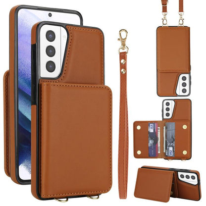 Crossbody Dual-buckle Wallet RFID Back Leather Phone Case