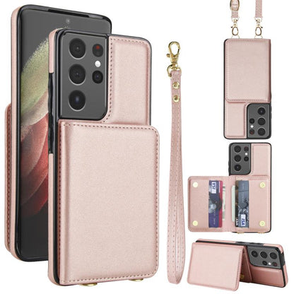 Crossbody Dual-buckle Wallet RFID Back Leather Phone Case