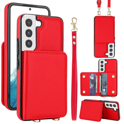 Crossbody Dual-buckle Wallet RFID Back Leather Phone Case
