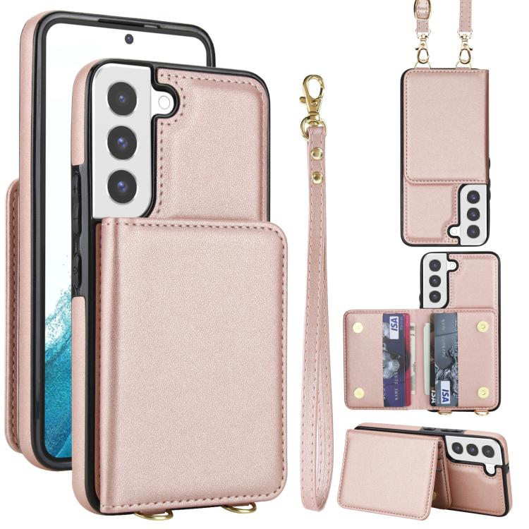 Crossbody Dual-buckle Wallet RFID Back Leather Phone Case