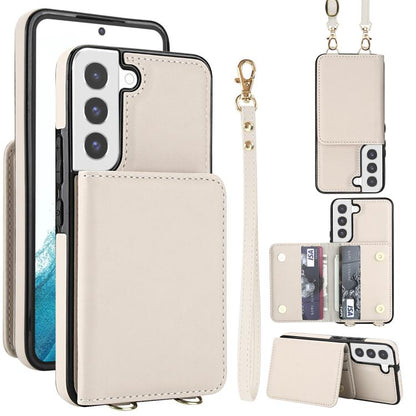 Crossbody Dual-buckle Wallet RFID Back Leather Phone Case