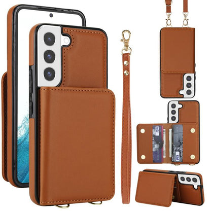 Crossbody Dual-buckle Wallet RFID Back Leather Phone Case