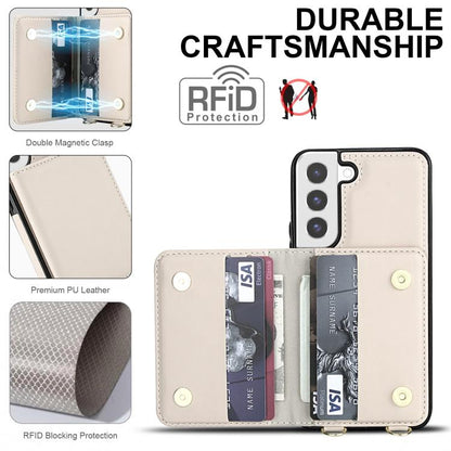 Crossbody Dual-buckle Wallet RFID Back Leather Phone Case