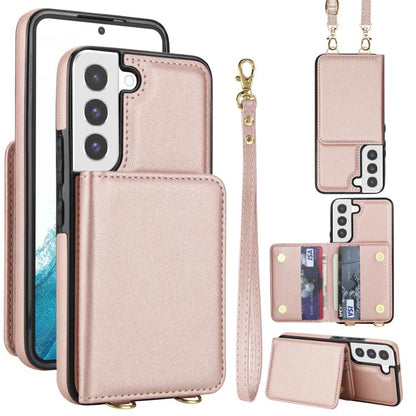 Crossbody Dual-buckle Wallet RFID Back Leather Phone Case