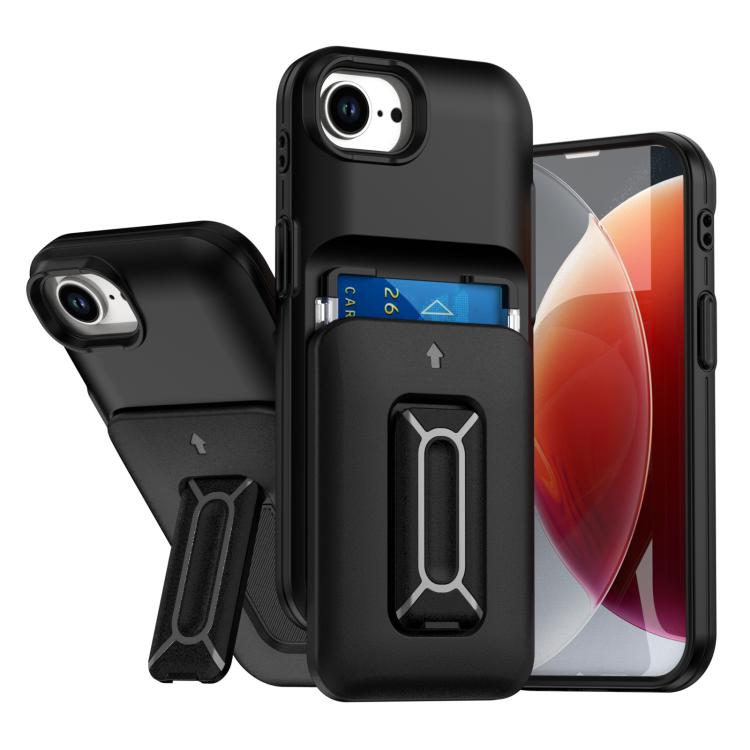 Sliding Card Holder Integrated Phone Case with Kickstand