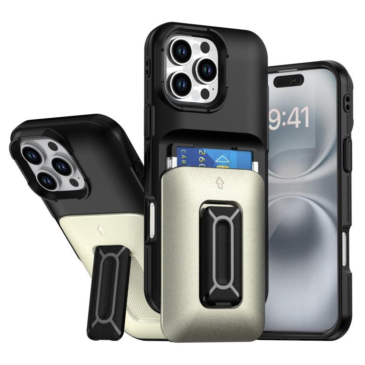 Sliding Card Holder Integrated Phone Case with Kickstand