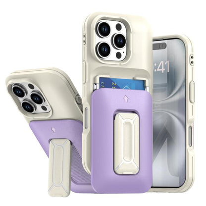 Sliding Card Holder Integrated Phone Case with Kickstand