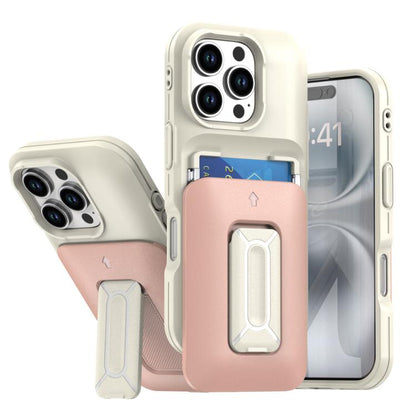 Sliding Card Holder Integrated Phone Case with Kickstand