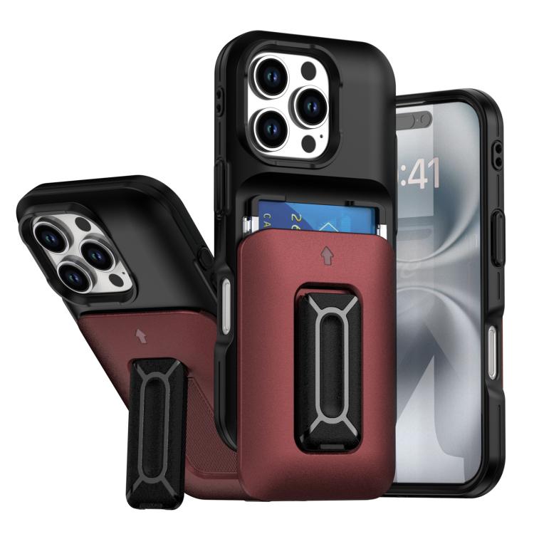 Sliding Card Holder Integrated Phone Case with Kickstand