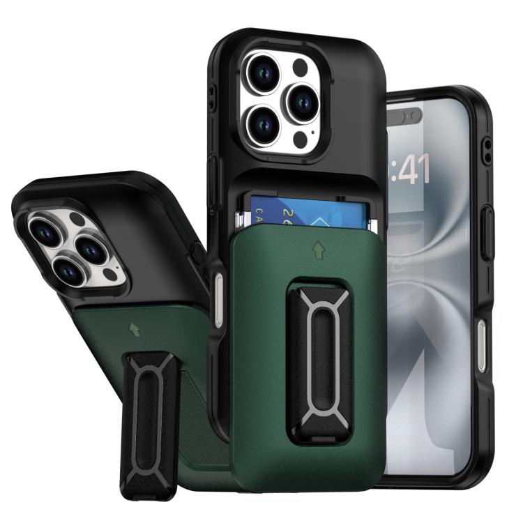 Sliding Card Holder Integrated Phone Case with Kickstand