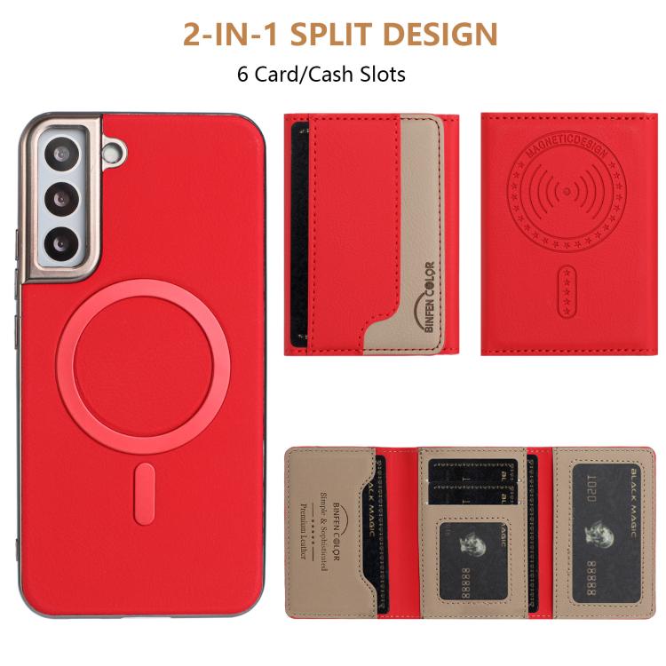 Colour Matching Horizontal Magnetic Card Bag RFID MagSafe Phone Case