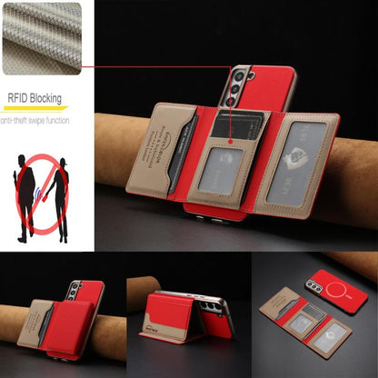 Colour Matching Horizontal Magnetic Card Bag RFID MagSafe Phone Case