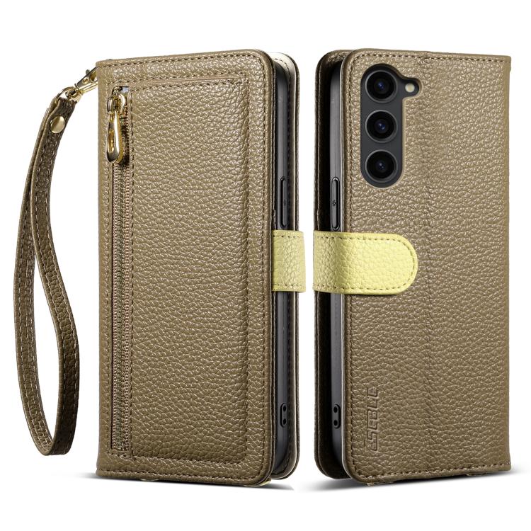 ESEBLE E11 Colorful Litchi Pattern Zipper Wallet Leather Phone Case