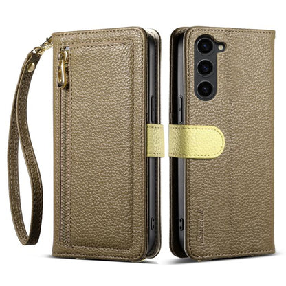 ESEBLE E11 Colorful Litchi Pattern Zipper Wallet Leather Phone Case
