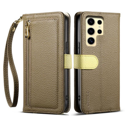 ESEBLE E11 Colorful Litchi Pattern Zipper Wallet Leather Phone Case