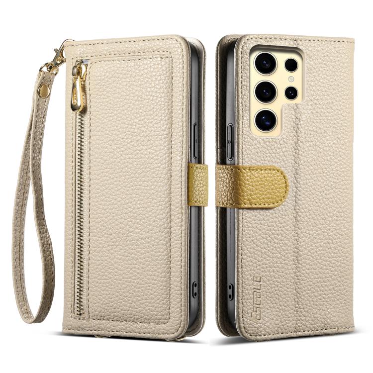 ESEBLE E11 Colorful Litchi Pattern Zipper Wallet Leather Phone Case