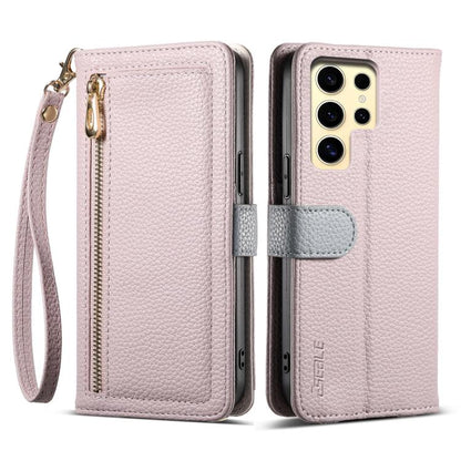 ESEBLE E11 Colorful Litchi Pattern Zipper Wallet Leather Phone Case