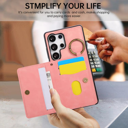 Car Magnetic Ring Buckle Card Bag Phone Case with Lanyard