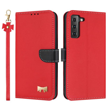 Metal Bow Leather Phone Case with Hand Strap