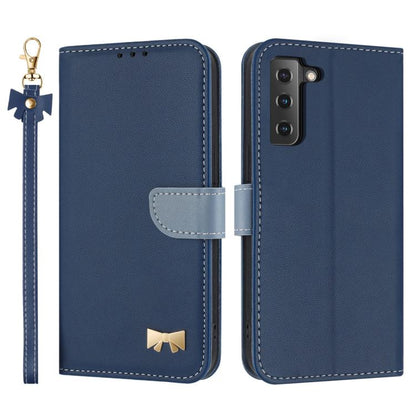 Metal Bow Leather Phone Case with Hand Strap