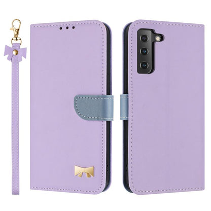 Metal Bow Leather Phone Case with Hand Strap