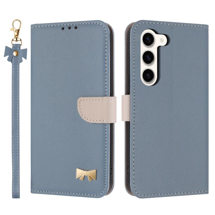 Metal Bow Leather Phone Case with Hand Strap