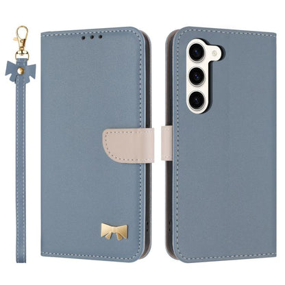 Metal Bow Leather Phone Case with Hand Strap