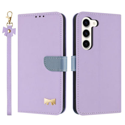 Metal Bow Leather Phone Case with Hand Strap