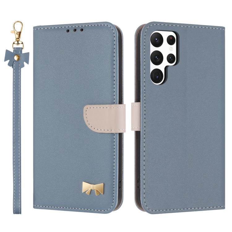 Metal Bow Leather Phone Case with Hand Strap