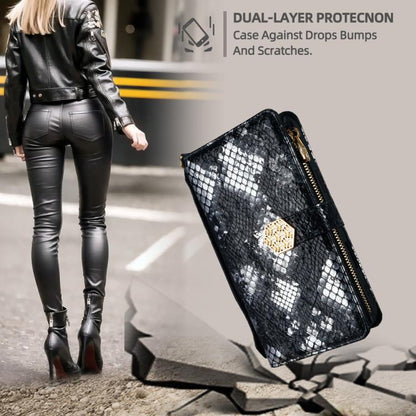 Crossbody Handle Snake Texture Leather Phone Case