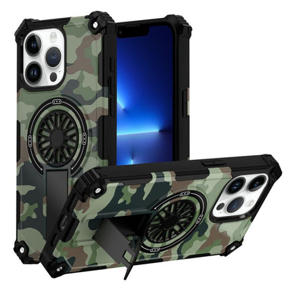 Camouflage Kickstand Rotating Shaft MagSafe Phone Case