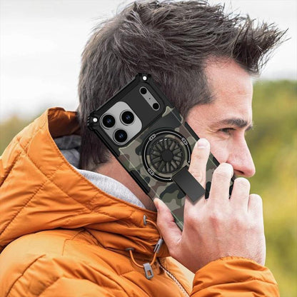 Camouflage Kickstand Rotating Shaft MagSafe Phone Case