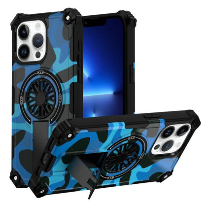Camouflage Kickstand Rotating Shaft MagSafe Phone Case
