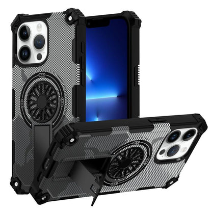 Camouflage Kickstand Rotating Shaft MagSafe Phone Case
