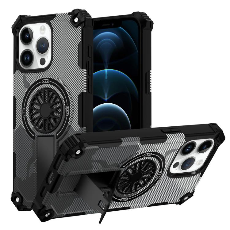 Camouflage Kickstand Rotating Shaft MagSafe Phone Case