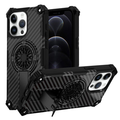 Camouflage Kickstand Rotating Shaft MagSafe Phone Case