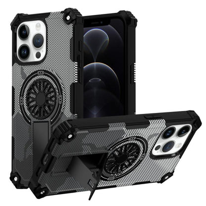 Camouflage Kickstand Rotating Shaft MagSafe Phone Case