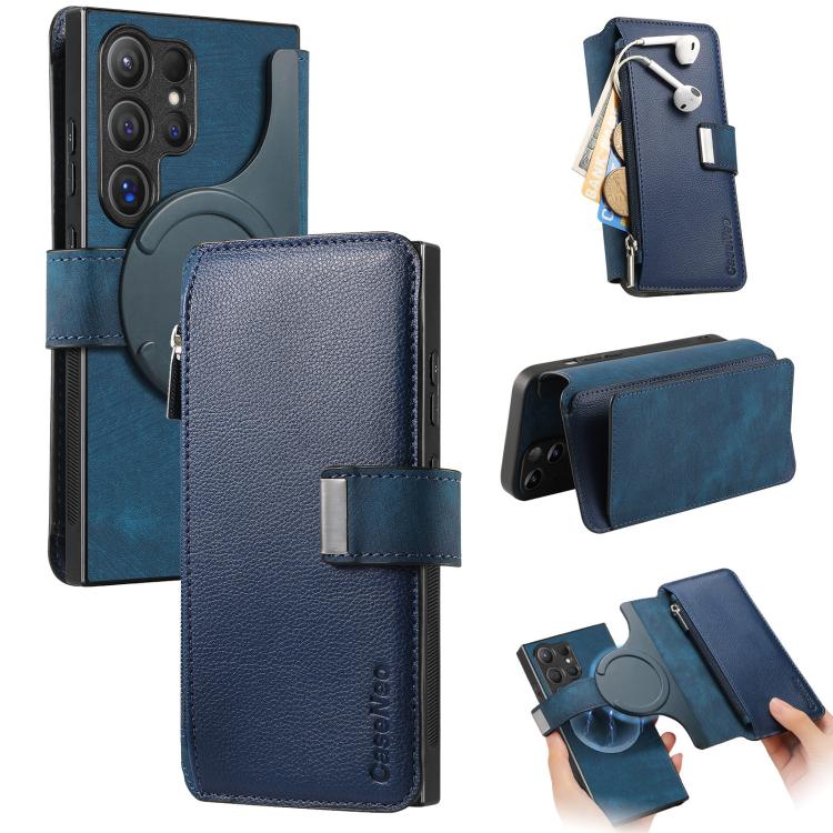 CaseNeo MagSafe RFID Anti-theft Zipper Wallet Retro Leather Phone Case