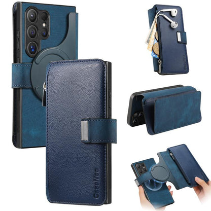 CaseNeo MagSafe RFID Anti-theft Zipper Wallet Retro Leather Phone Case