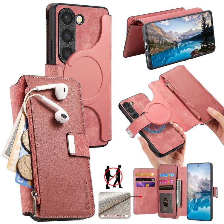 CaseNeo MagSafe RFID Anti-theft Zipper Wallet Retro Leather Phone Case