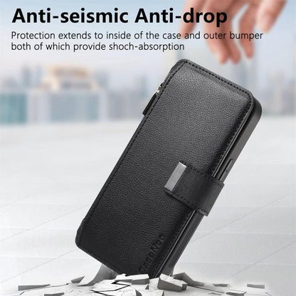 CaseNeo MagSafe RFID Anti-theft Zipper Wallet Retro Leather Phone Case