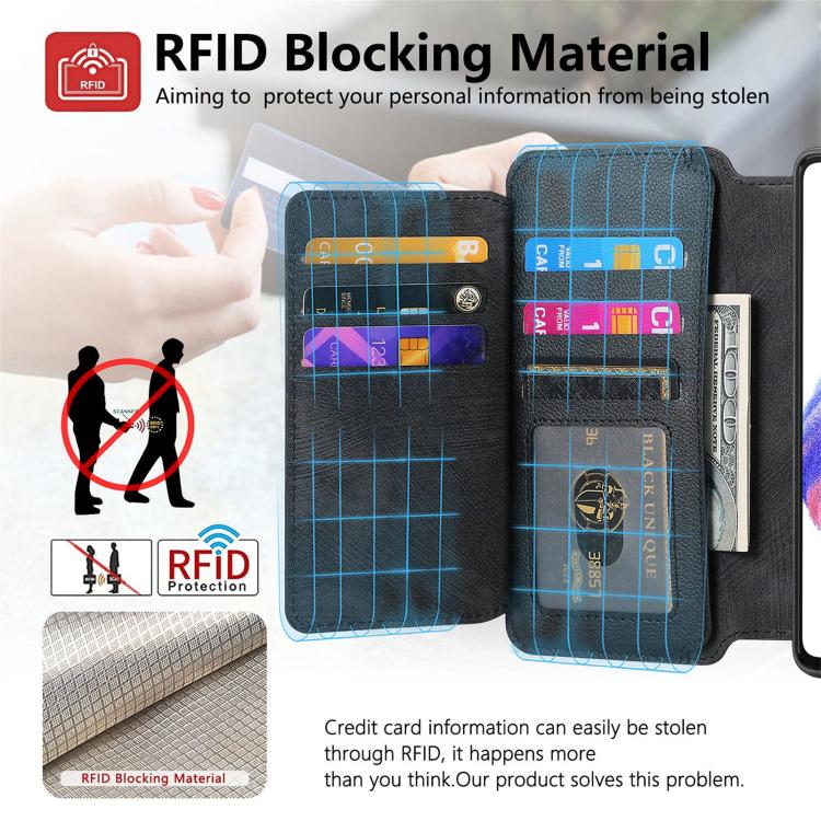 CaseNeo MagSafe RFID Anti-theft Zipper Wallet Retro Leather Phone Case