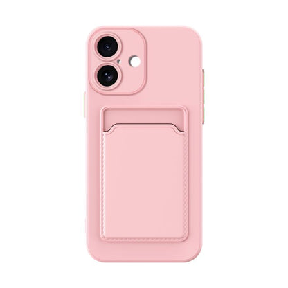 Skin Feel Card Contrast Color Button TPU Phone Case