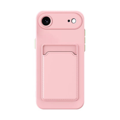 Skin Feel Card Contrast Color Button TPU Phone Case