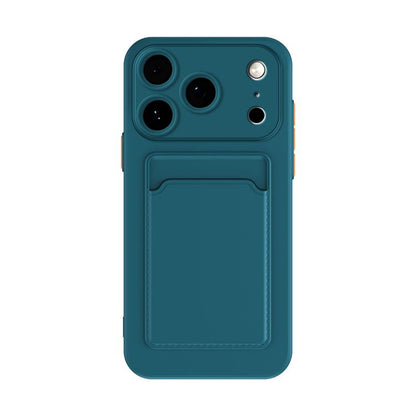 Skin Feel Card Contrast Color Button TPU Phone Case