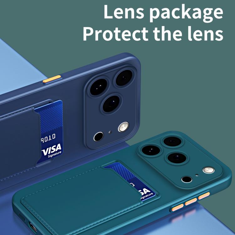 Skin Feel Card Contrast Color Button TPU Phone Case